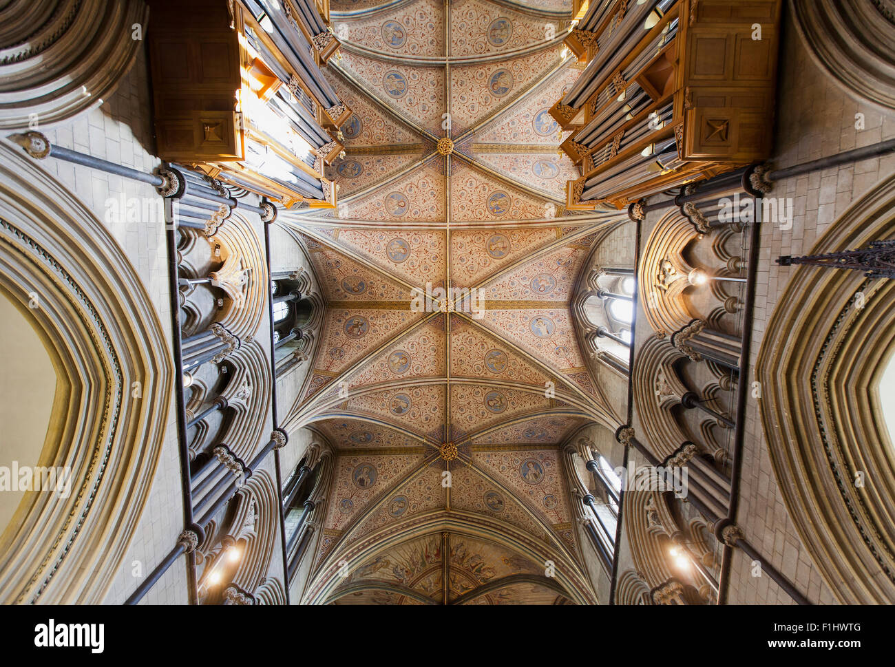 Interno della cattedrale di Worcester Foto Stock