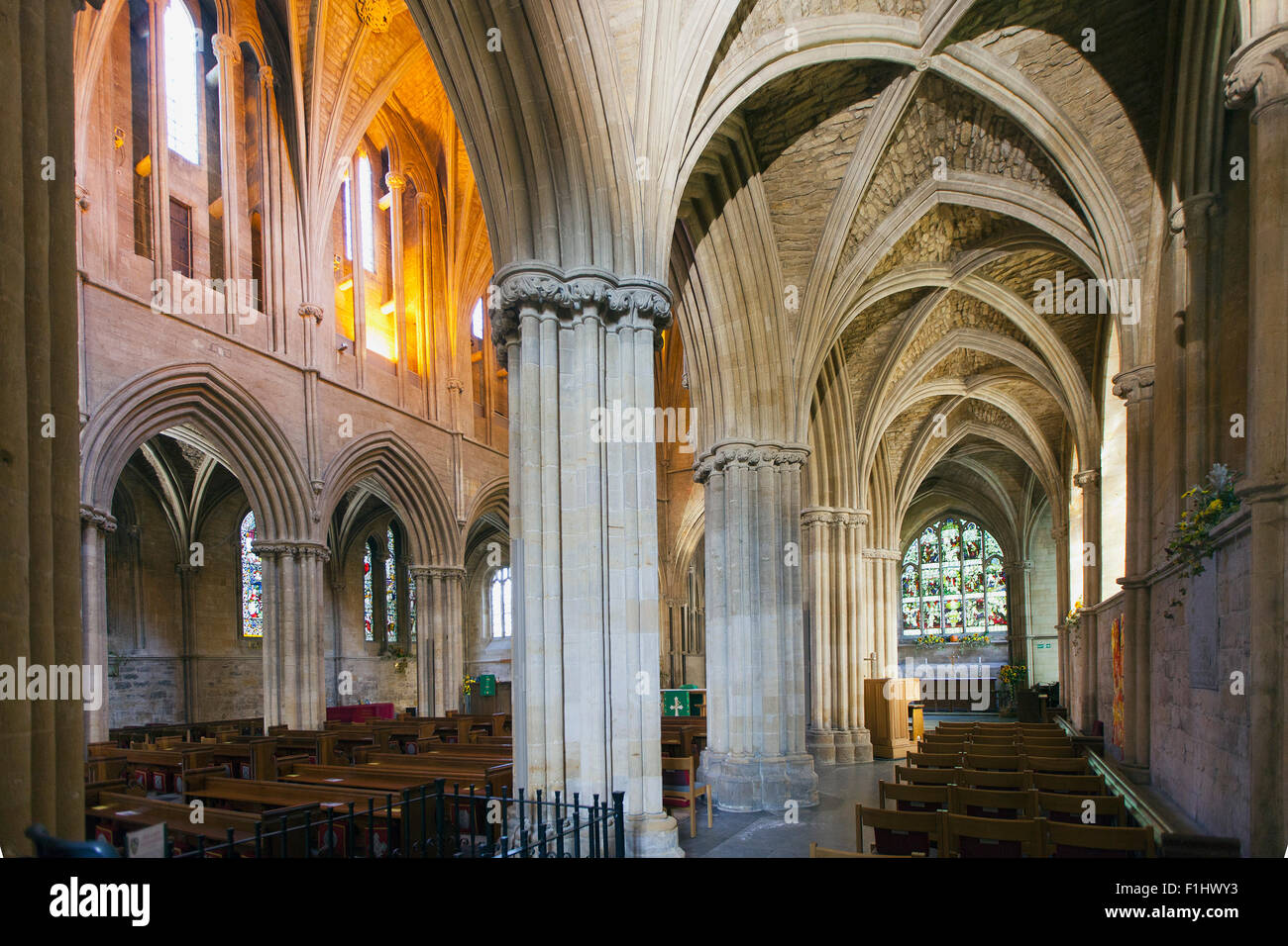 Interno di Pershore Abbey Foto Stock