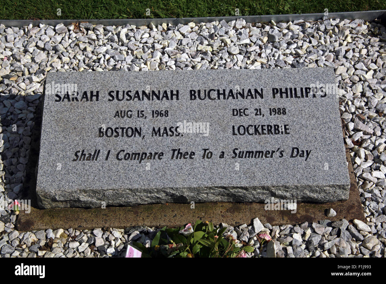 Lockerbie PanAm103 Memorial Sarah Philipps,Scozia Scotland Foto Stock