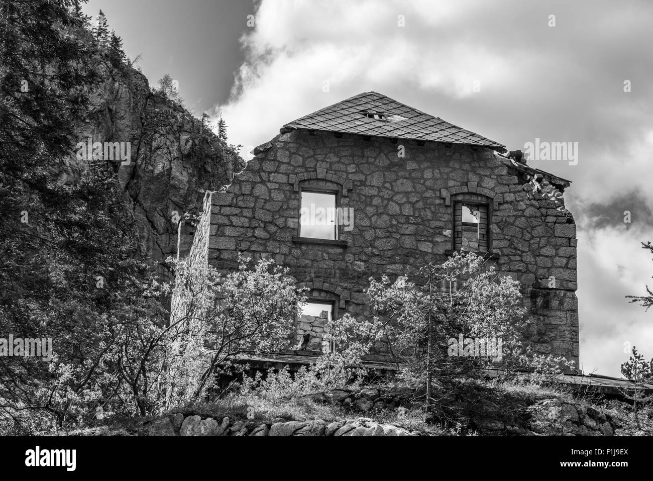 Viste dal Plockenpass tra Mortschach, Austria e il confine italiano Foto Stock