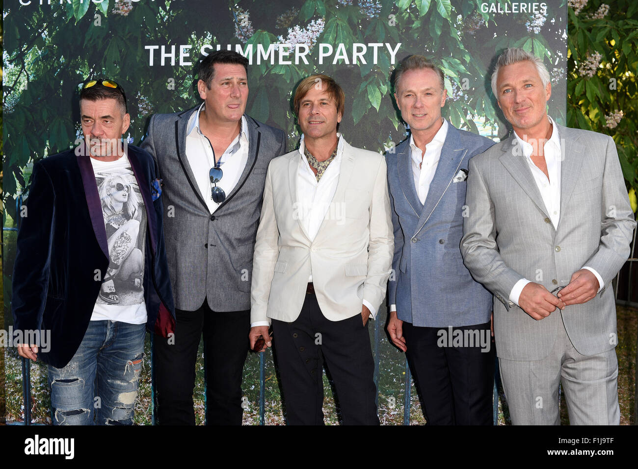 Galleria della Serpentina summer party in Kensington Gardens - Arrivi con: John Keeble, Tony Hadley, Steve Norman, Gary Kemp Martin Kemp dove: Londra, Regno Unito quando: 02 Lug 2015 Foto Stock