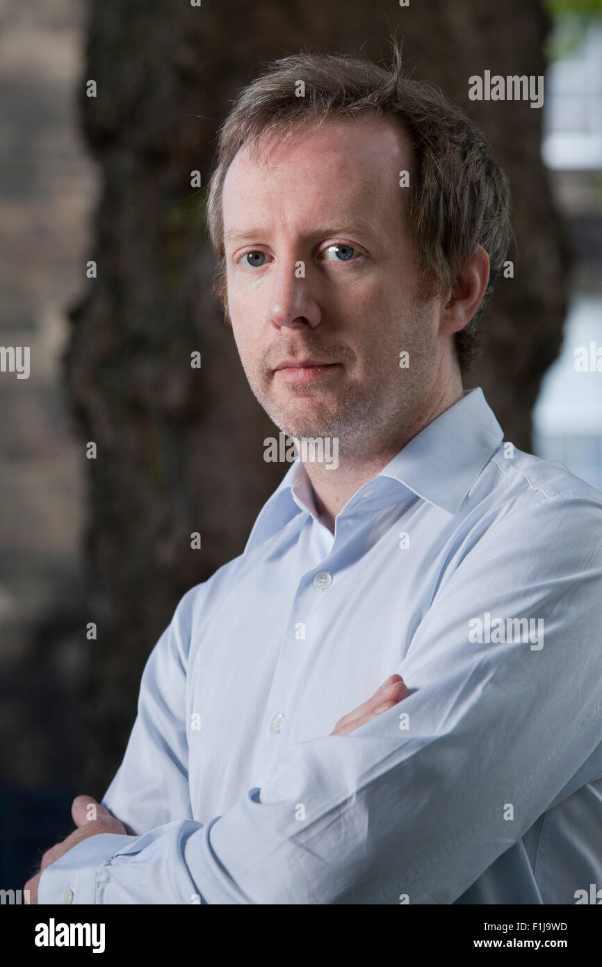 Paul Murray, il romanziere irlandese al Edinburgh International Book Festival 2015. Edimburgo, Scozia. 15 Agosto 2015 Foto Stock