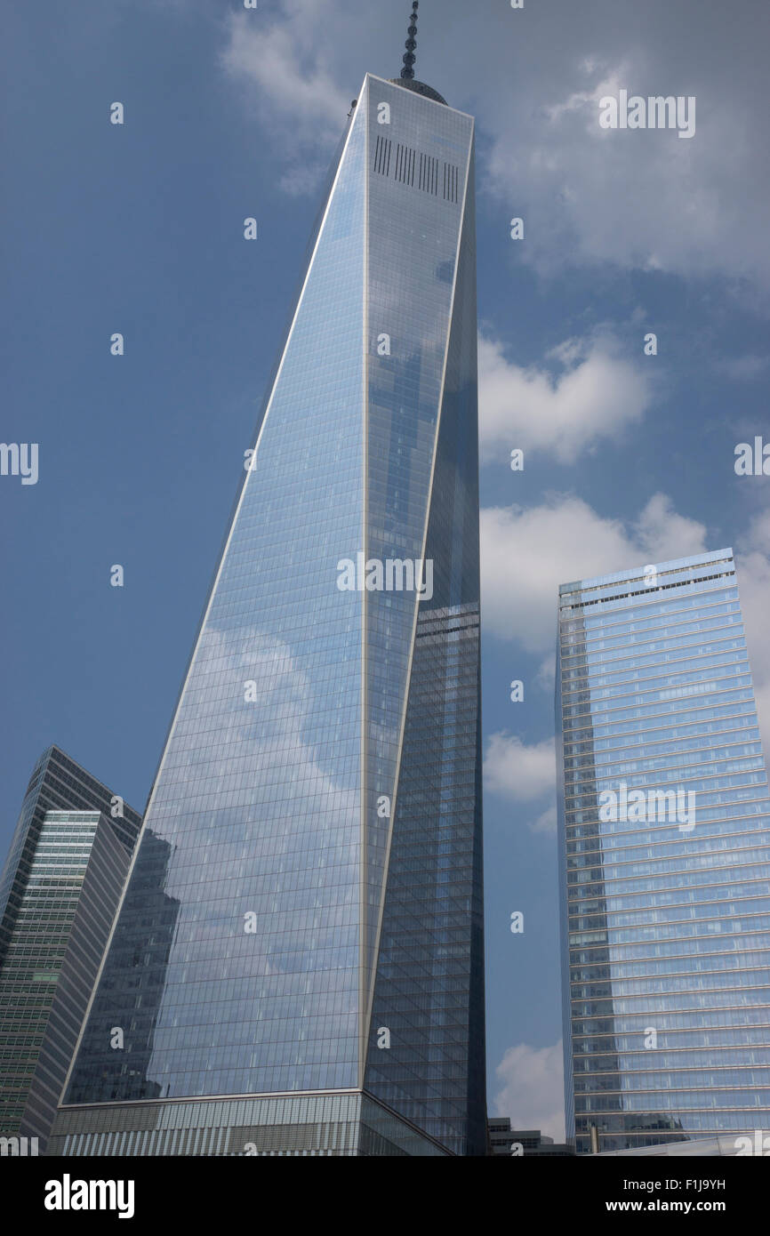 1 World Trade Center di Manhattan, New York City, disegnato da David Childs di grattacieli Skidmore, Owings & Merrill. Foto Stock