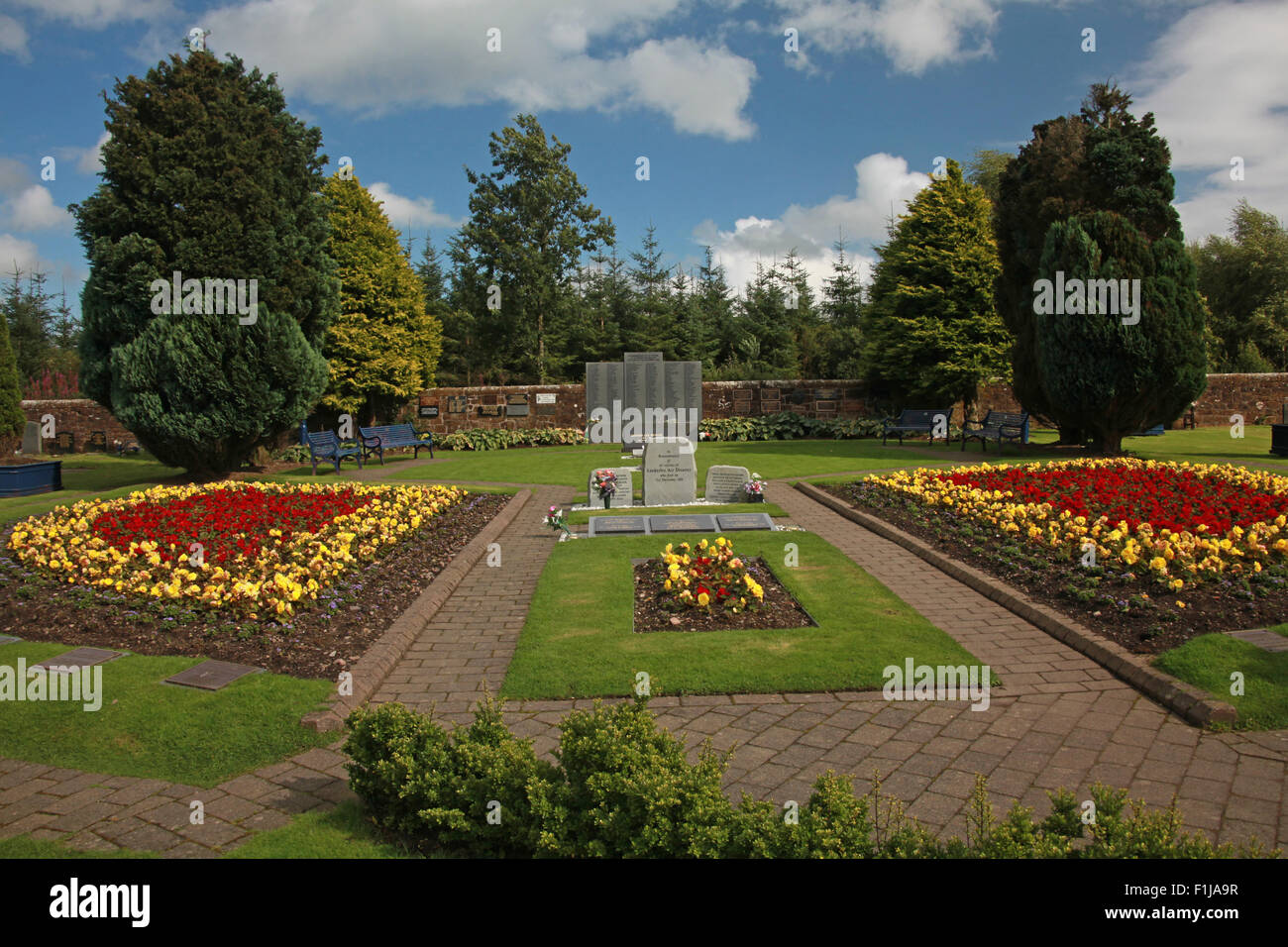 Lockerbie PanAm103 In Rimembranza Memorial Garden wide shot,Scozia Scotland Foto Stock
