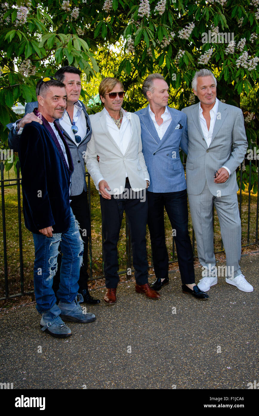 Galleria della Serpentina summer party in Kensington Gardens - Arrivi con: John Keeble, Tony Hadley, Steve Norman, Gary Kemp Martin Kemp dove: Londra, Regno Unito quando: 02 Lug 2015 Foto Stock