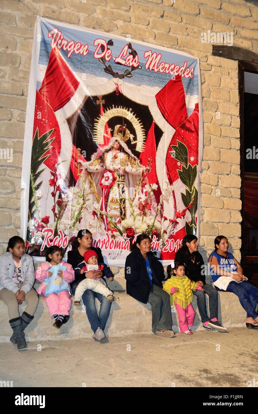 San Lucas de Colan chiesa - Fiestas de la Virgen de las Mercedes in COLAN. Dipartimento di Piura .PERÙ Foto Stock