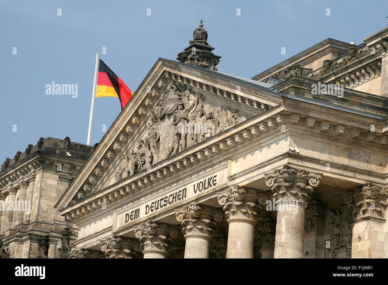 DER DEUTSCHE VOLK. Il palazzo del Reichstag di Berlino Foto Stock