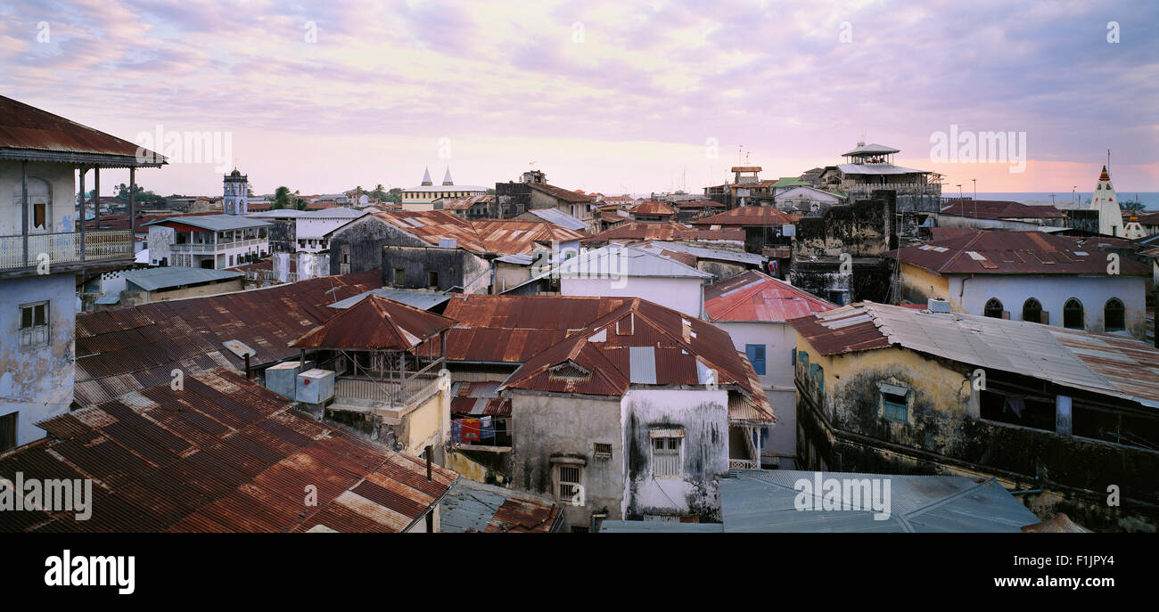 Tetti Zanzibar, Tanzania Africa Foto Stock