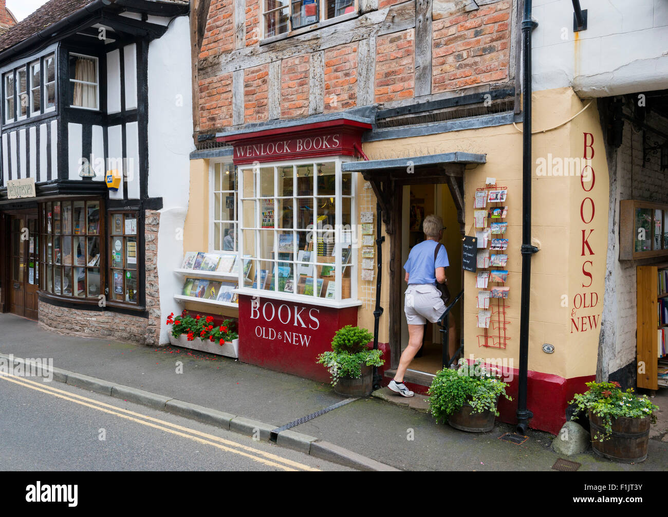 Wenlock Libri in Much Wenlock High Street, Shropshire, Inghilterra Foto Stock