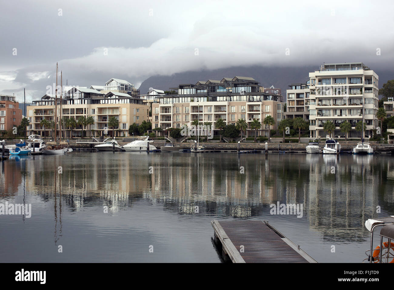 Yacht ancorati nel porto, Città del Capo Foto Stock