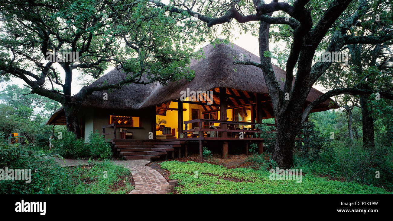 Lodge in Londolozi Private Game Reserve, Sabi Sands Game Reserve, Mpumalanga Provincia, Sud Africa Foto Stock