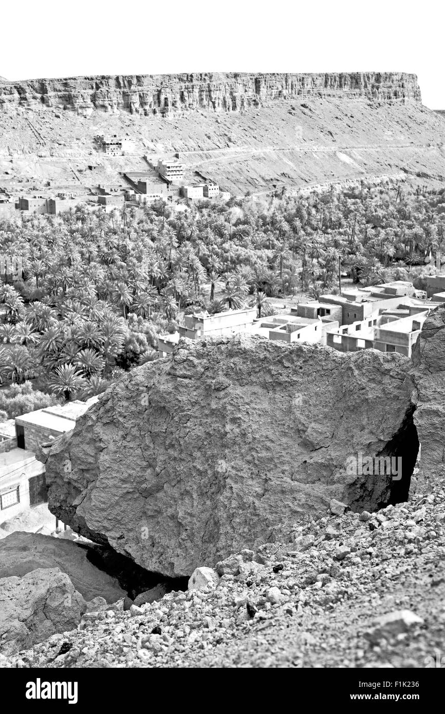 In todra gorge marocco africa e village Foto Stock