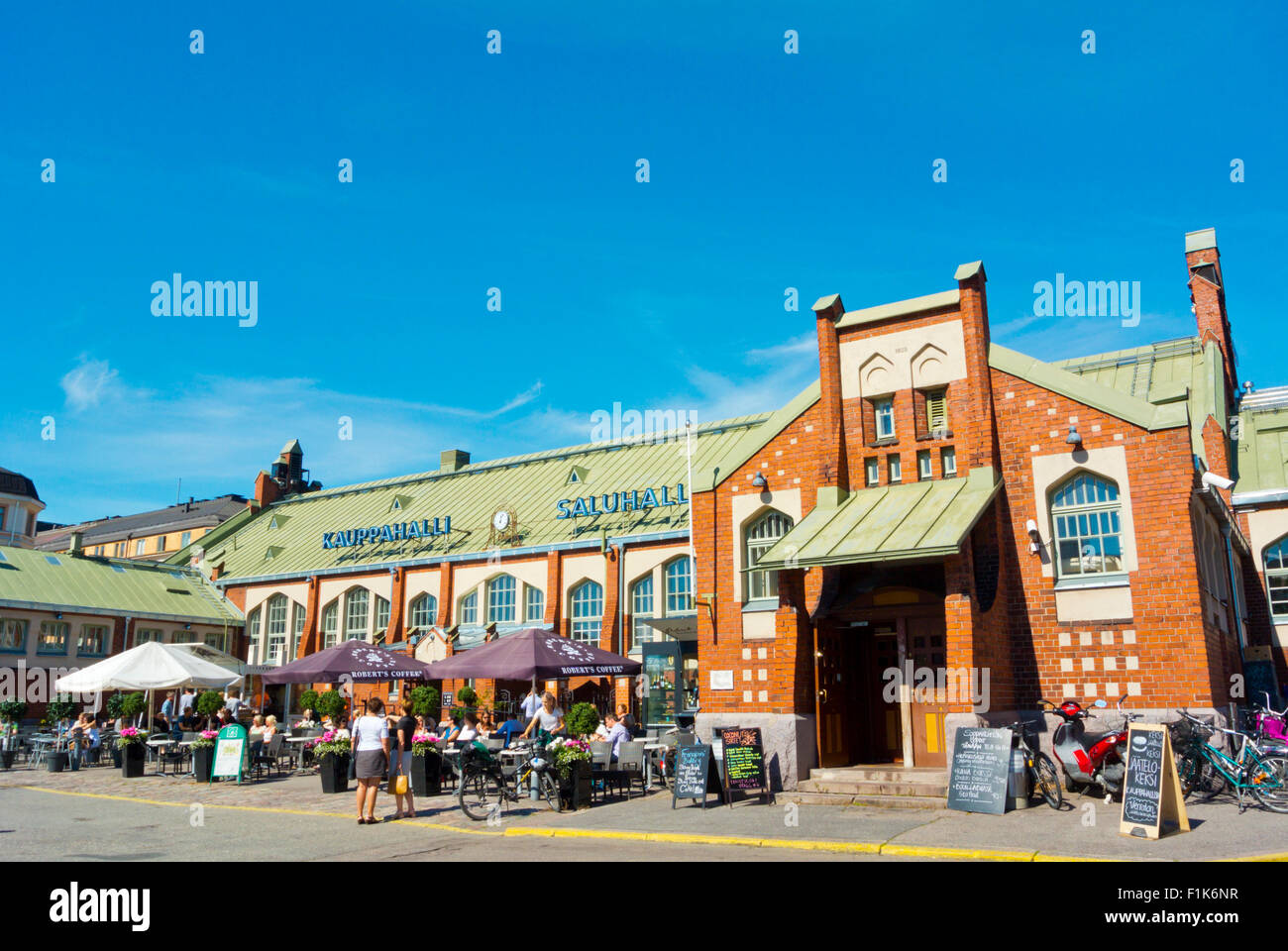 Kauppahalli Hitalahden, Hietalahti market hall, Helsinki, Finlandia, Europa Foto Stock