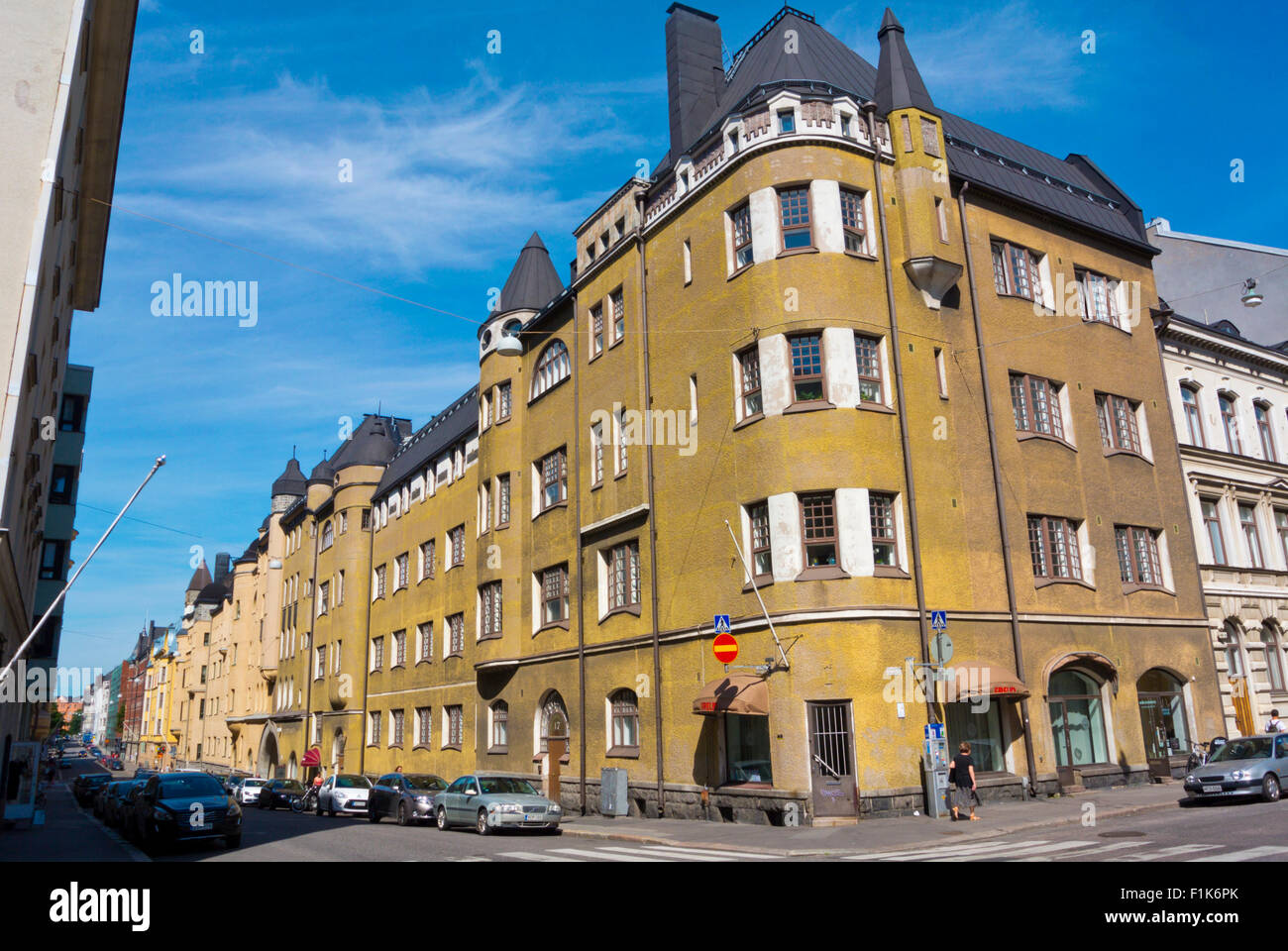 Albertinkatu, Punavuori, Helsinki, Finlandia, Europa Foto Stock