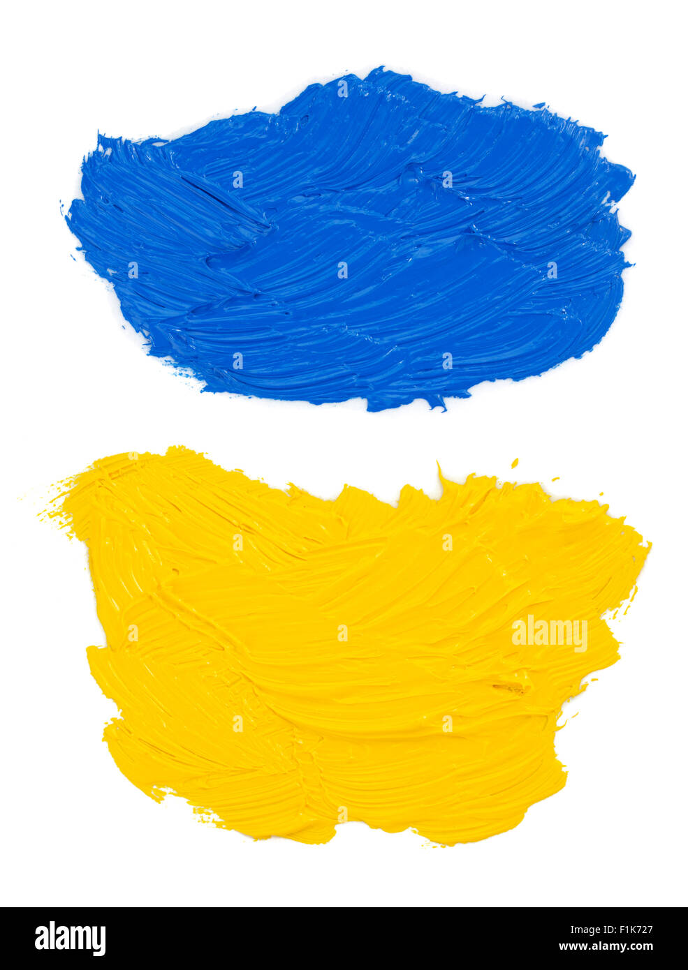 Pittura a olio posto isolato su sfondo bianco Foto Stock