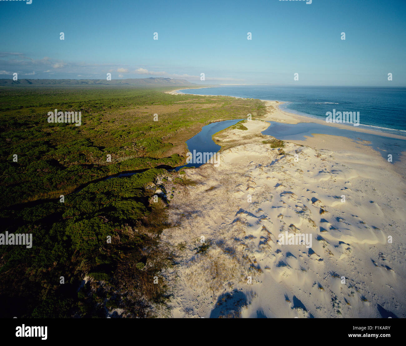 Bushmans River Mouth Cape Agulhas, Western Cape, Sud Africa Foto Stock