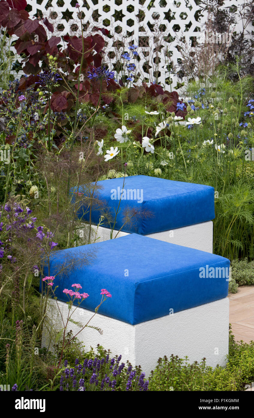 Nobile Caledonia: spirito del Mar Egeo giardino, Designer Esra Parr, RHS London Hampton Court Flower Show 2015 Foto Stock