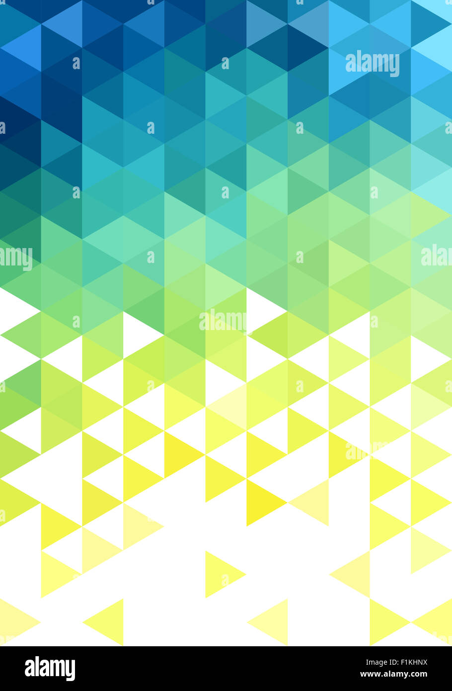 Abstract verde blu bassa poli sfondo vettoriale, configurazione a triangolo Foto Stock
