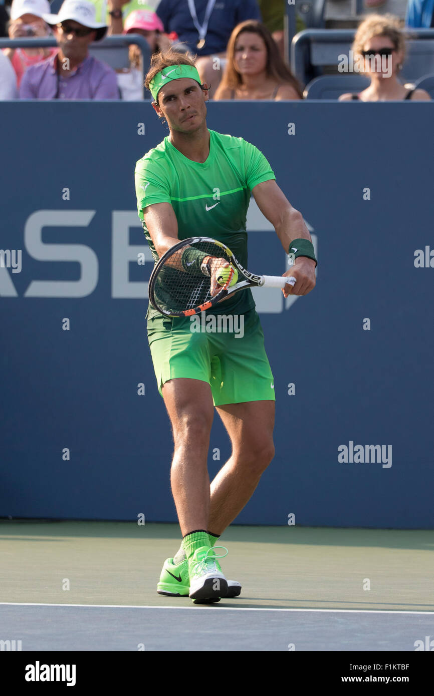 Rafael Nadal (ESP) competono al 2015 US Open Tennis Foto Stock