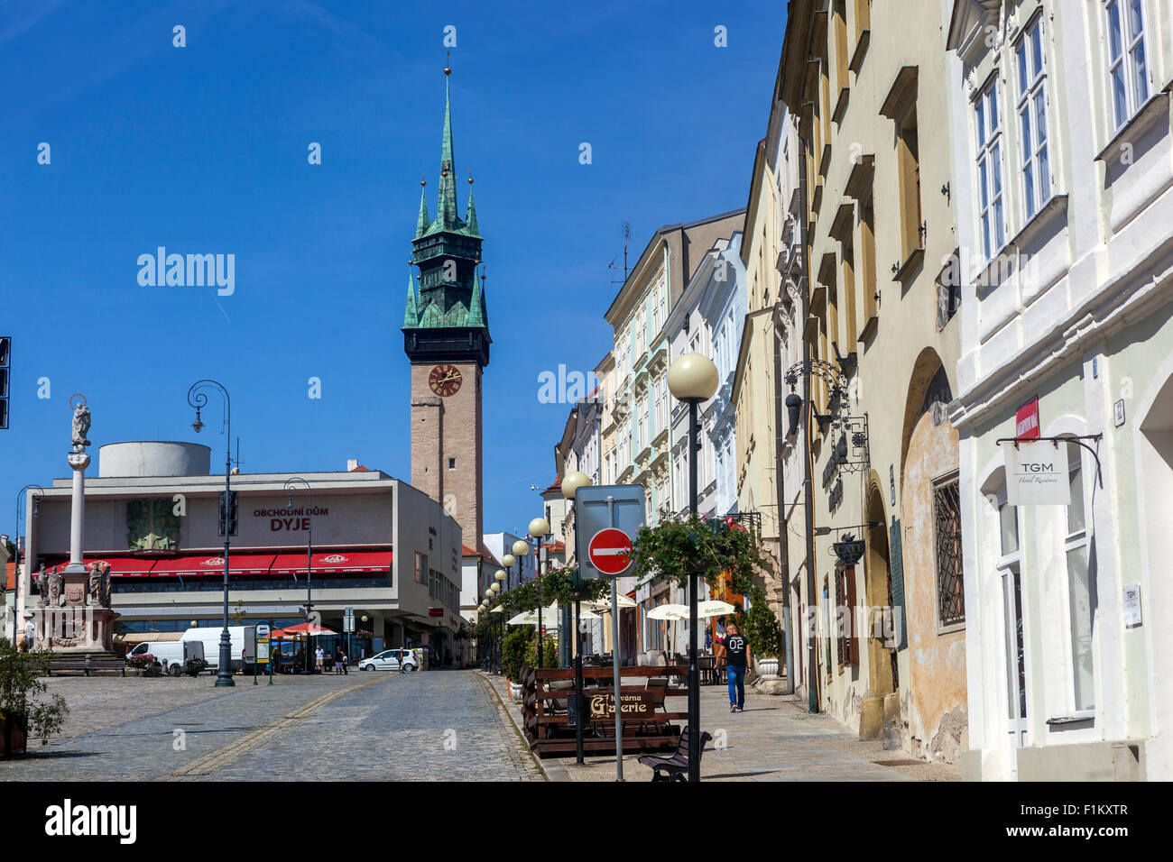 Piazza principale, Znojmo, Sud Moravia Repubblica Ceca, Europa Foto Stock