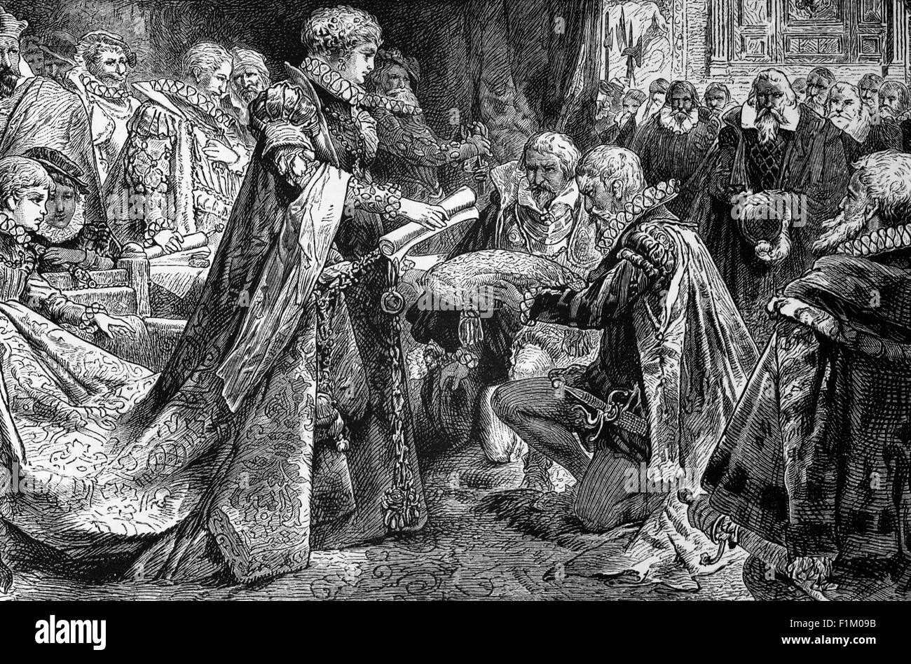 Nobili fiamminghi che chiedono Margaret di Palma, come governatore dei Paesi Bassi dal 1559 al 1567 contro la persecuzione dei protestanti. Era la figlia illegittima del Sacro Romano Imperatore Carlo V. Foto Stock