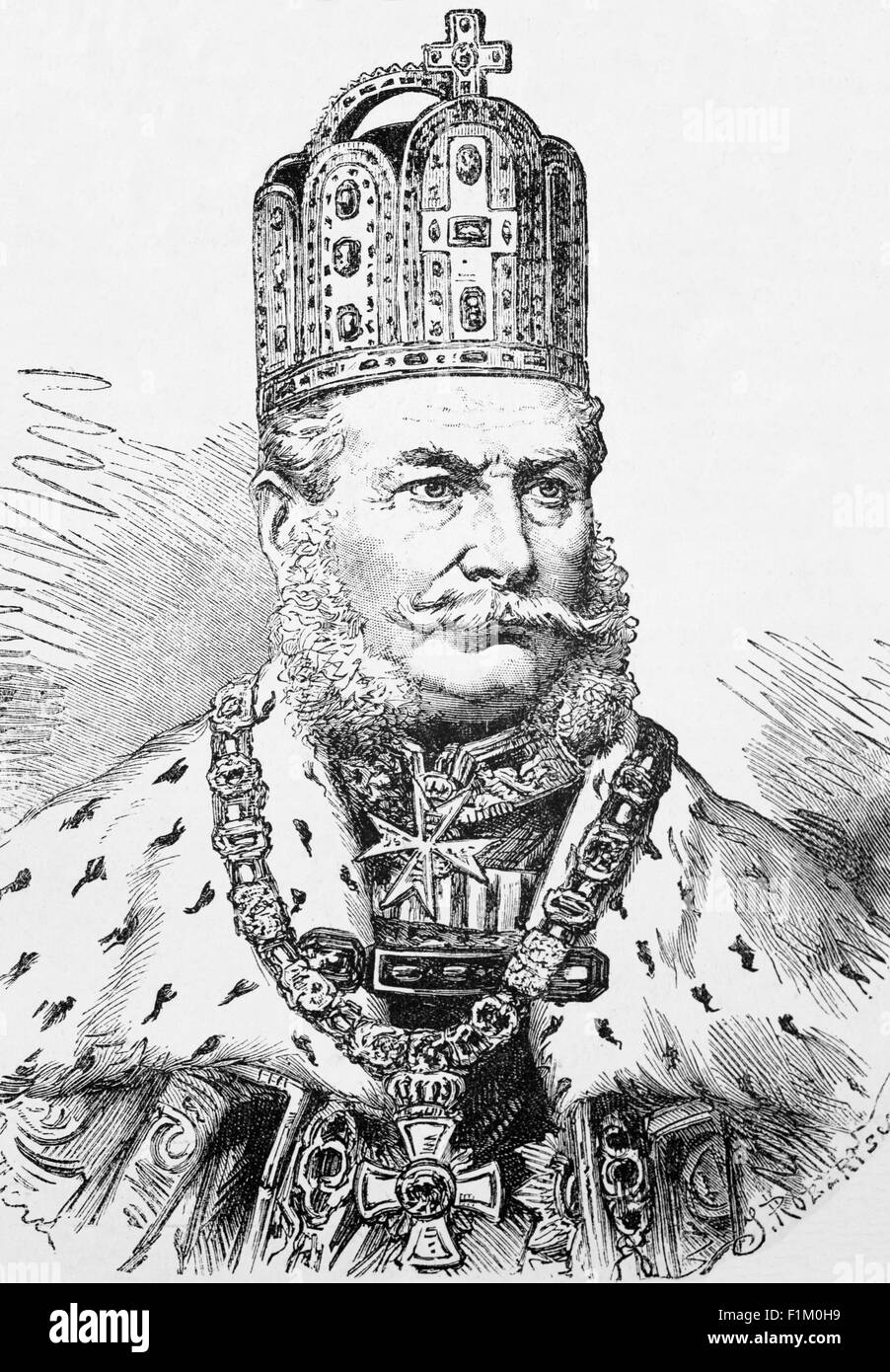 Imperatore Guglielmo i (1797-1888), re di Prussia e primo imperatore tedesco. Fu sotto la guida di Guglielmo e del suo Cancelliere otto von Bismarck, Prussia ottenne l'unificazione della Germania e la creazione dell'Impero tedesco. Foto Stock