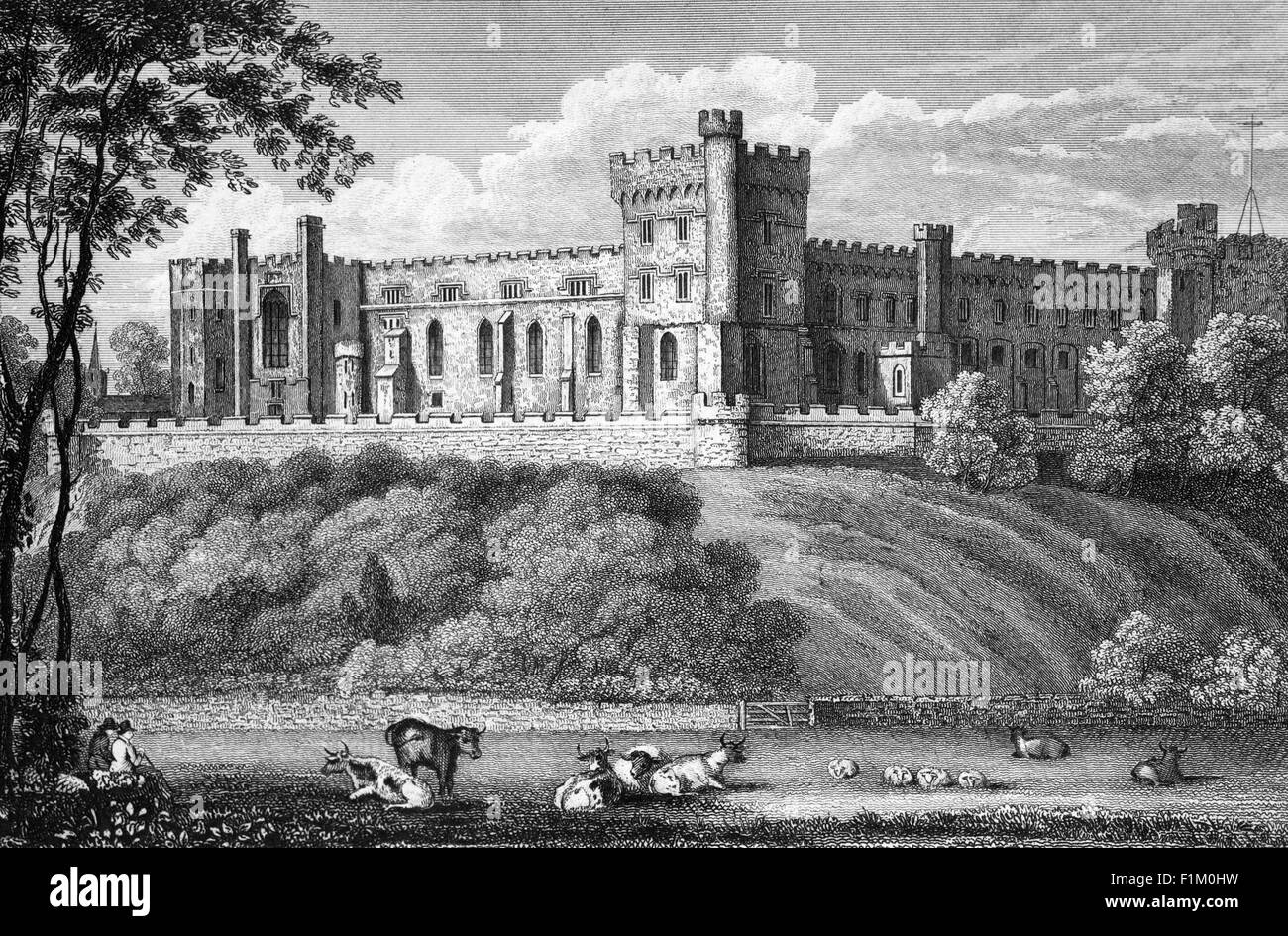 Castello di Arundel costruito alla fine del 11 ° secolo da Roger de Montgomery, dopo che fu dichiarato Duca d'Arundel da Guglielmo il Conquistatore nel 1067, Sussex occidentale, Inghilterra Foto Stock