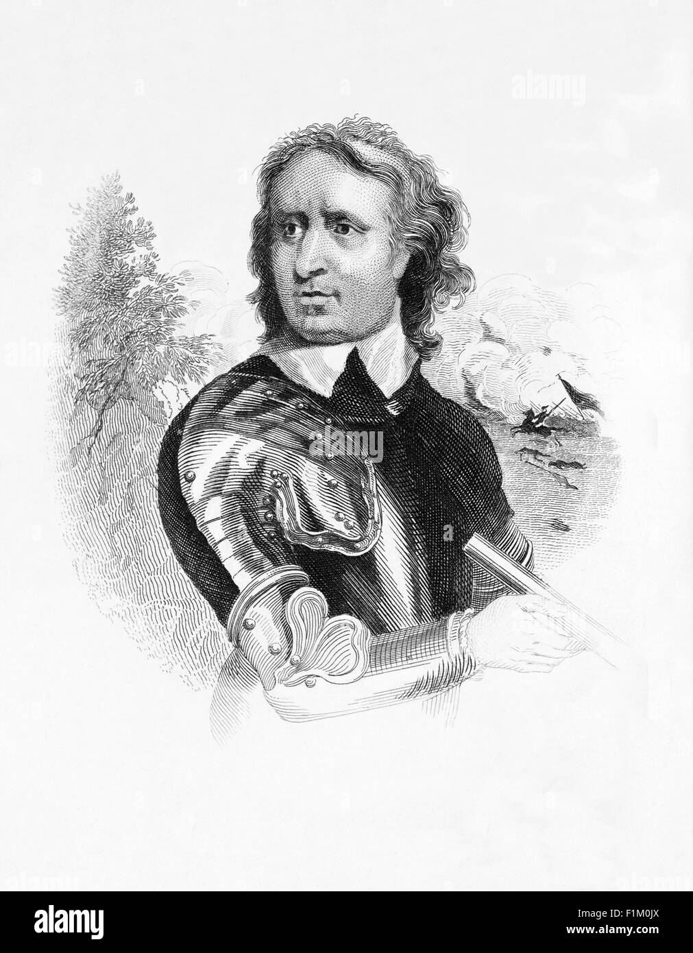 Oliver Cromwell (1599 - 1658), militare e leader politico che è stato parte della ribellione e guerra civile inglese, che rovesciò la monarchia Stuart. Egli è stato successivamente invitati ad assumere un capo di stato ruolo nel 1653, come "signore Protector' . Foto Stock