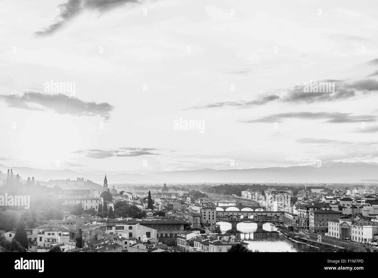 Foto di Firenze il paesaggio con una bella luce. Foto Stock