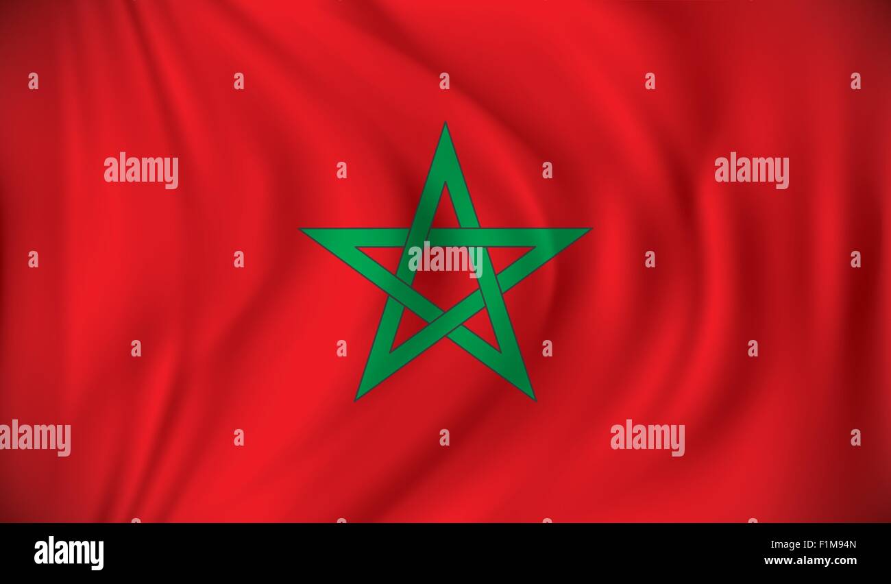 Bandiera del Marocco - illustrazione vettoriale Illustrazione Vettoriale