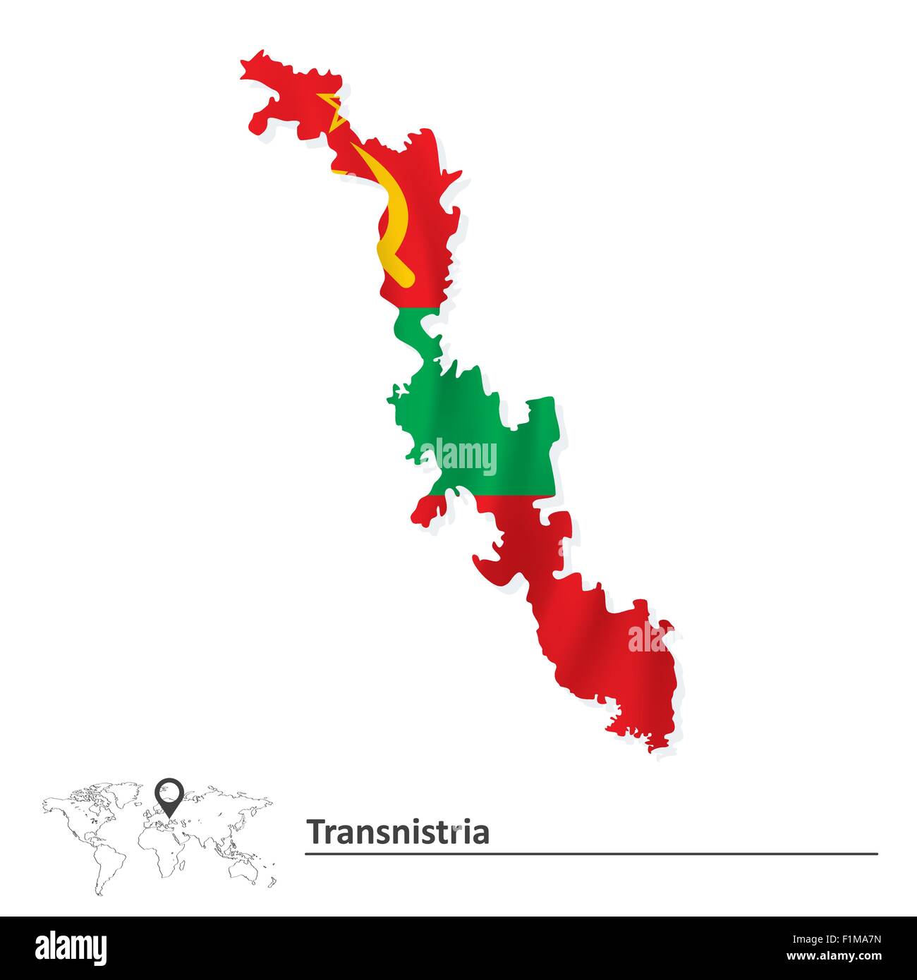 Mappa della Transnistria con bandiera - illustrazione vettoriale Illustrazione Vettoriale