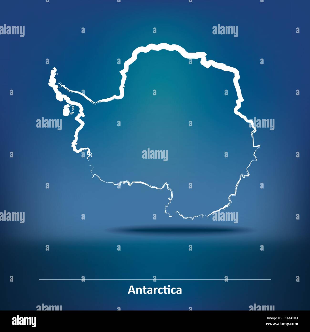 Doodle Mappa di Antartide - illustrazione vettoriale Illustrazione Vettoriale