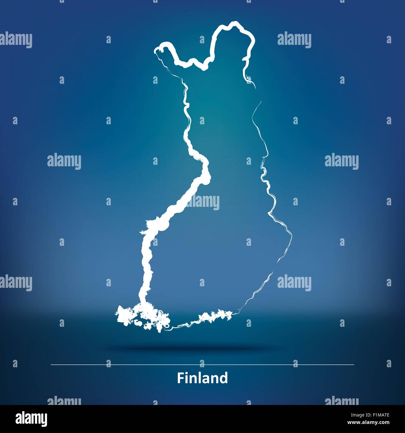 Doodle Mappa di Finlandia - illustrazione vettoriale Illustrazione Vettoriale