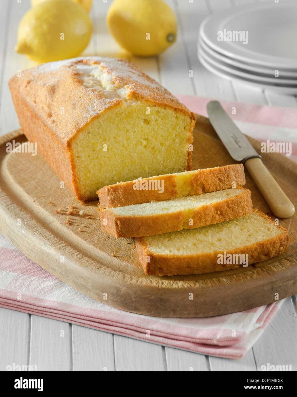 Torta Madeira. Lo stile tradizionale di pan di spagna. Il cibo del Regno Unito Foto Stock