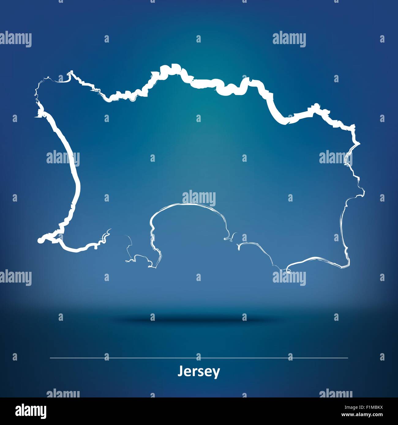 Doodle mappa di Jersey - illustrazione vettoriale Illustrazione Vettoriale