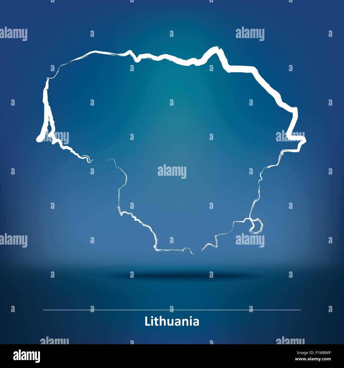 Doodle Mappa della Lituania - illustrazione vettoriale Illustrazione Vettoriale