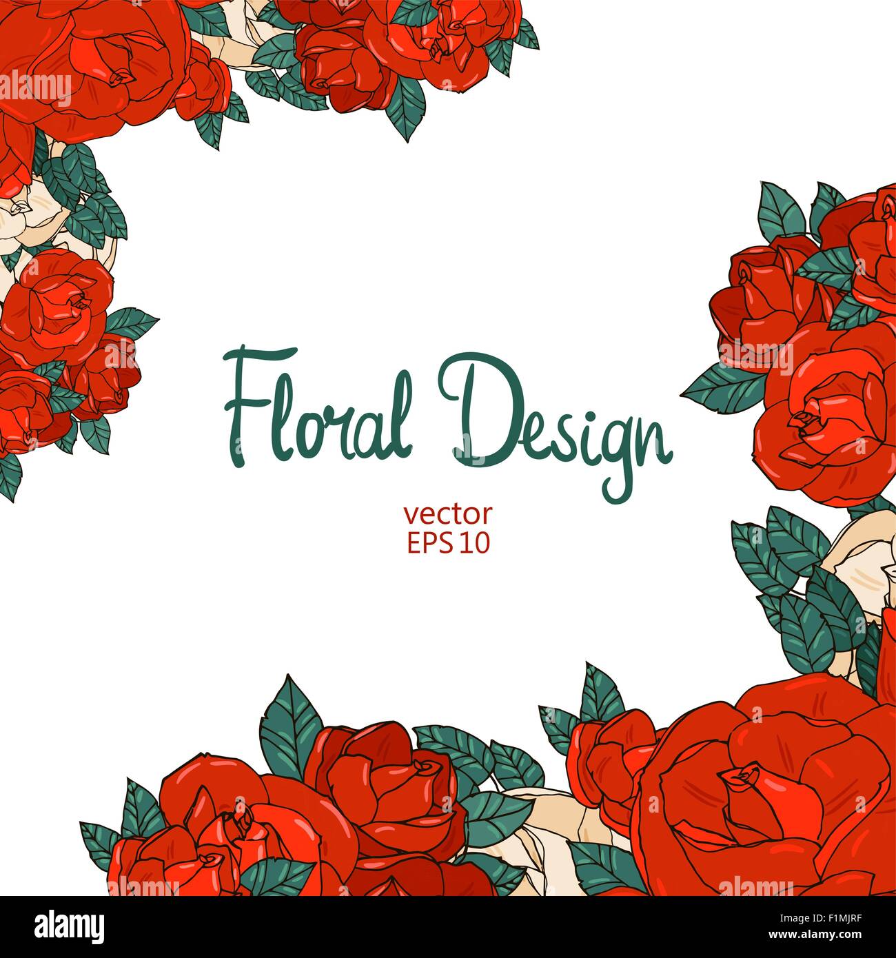 Confine Vintage con rose Illustrazione Vettoriale