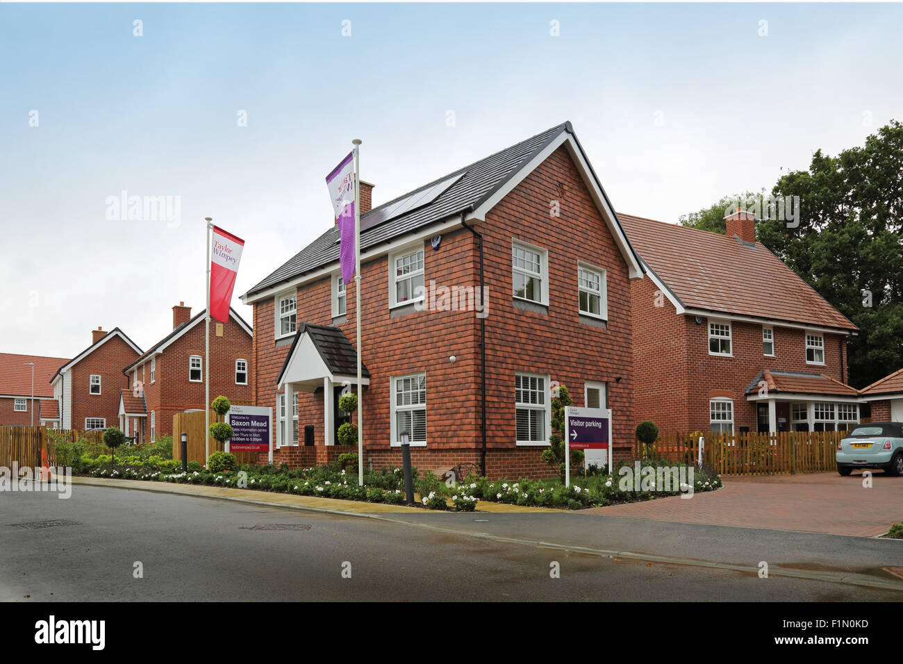 Visualizza case su un nuovo Taylor Wimpey sviluppo residenziale in Kent, Regno Unito Foto Stock