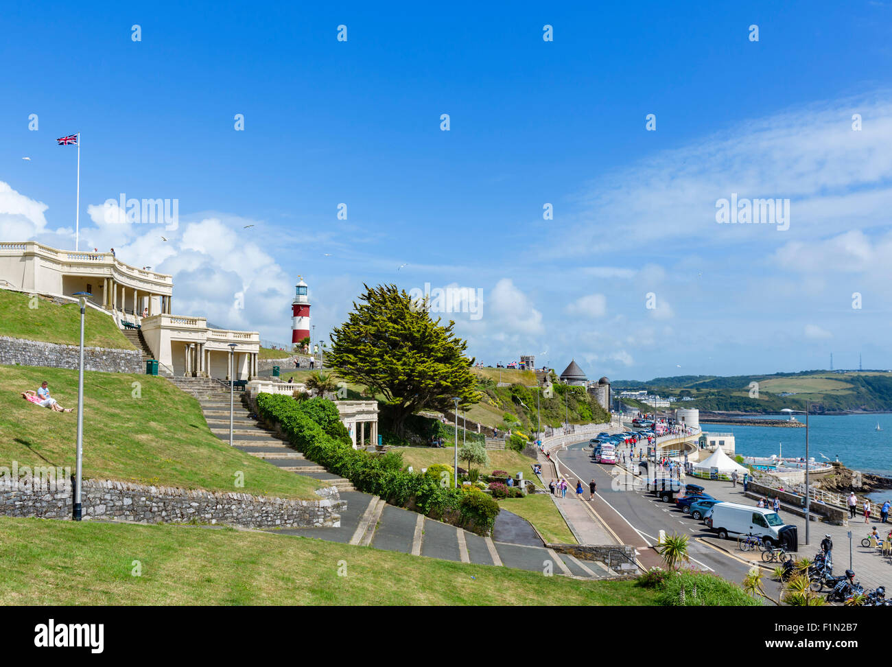 Il lungomare su la zappa, Plymouth, Devon, Inghilterra, Regno Unito Foto Stock