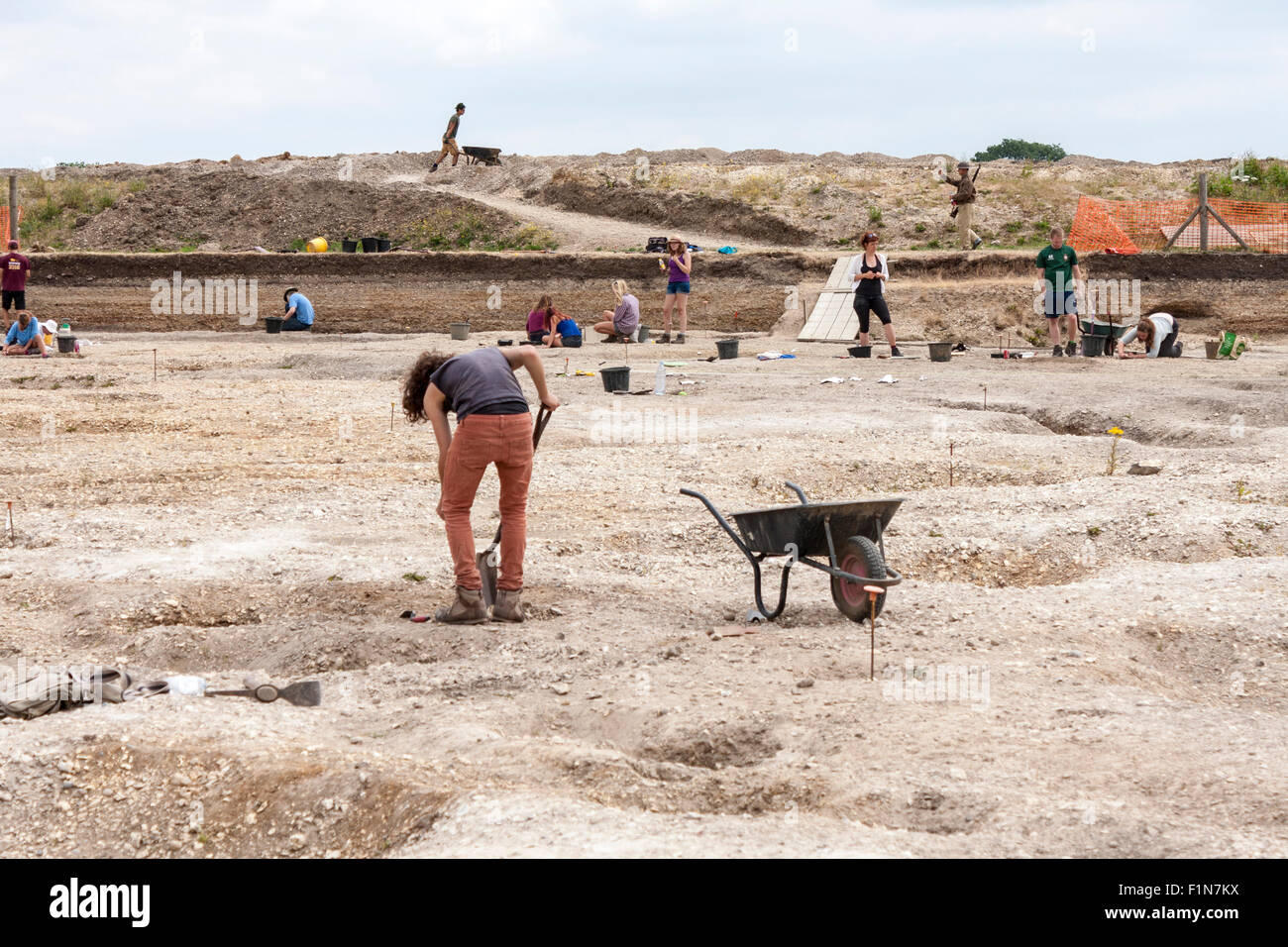 Città romana progetto LIFE: uno scavo archeologico al sito Silchester, Berkshire, Inghilterra, GB, UK. Foto Stock