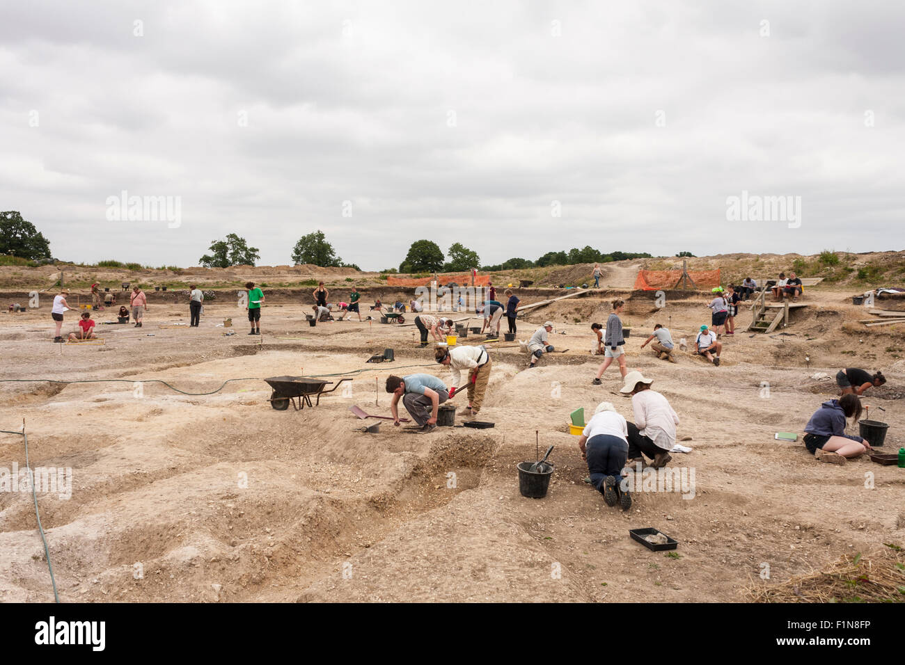 Città romana progetto LIFE: uno scavo archeologico al sito Silchester, Berkshire, Inghilterra, GB, UK. Foto Stock