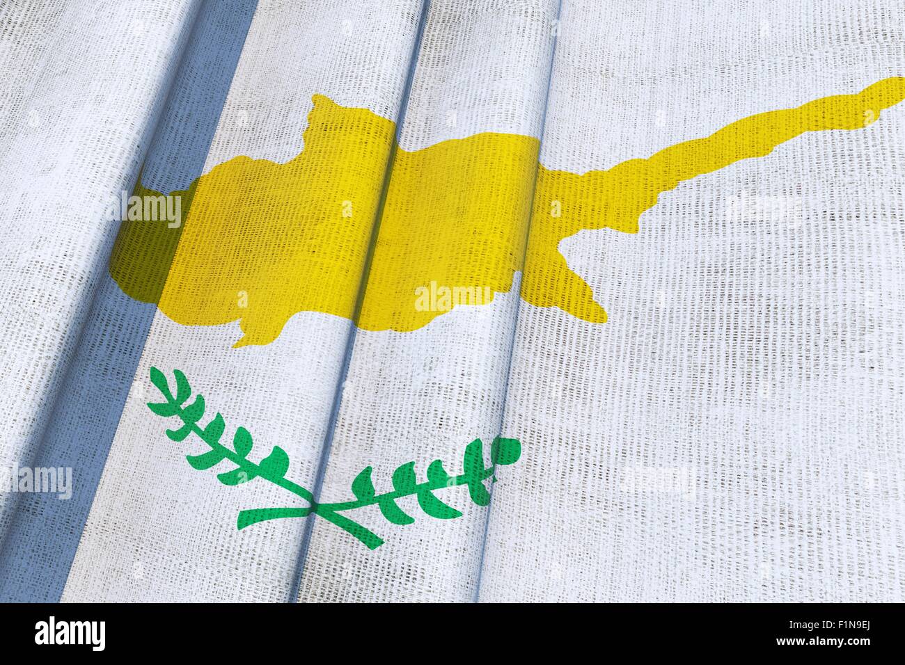 Cipro bandiera nazionale. Sventolando tela 3D Bandiera di Cipro. Foto Stock
