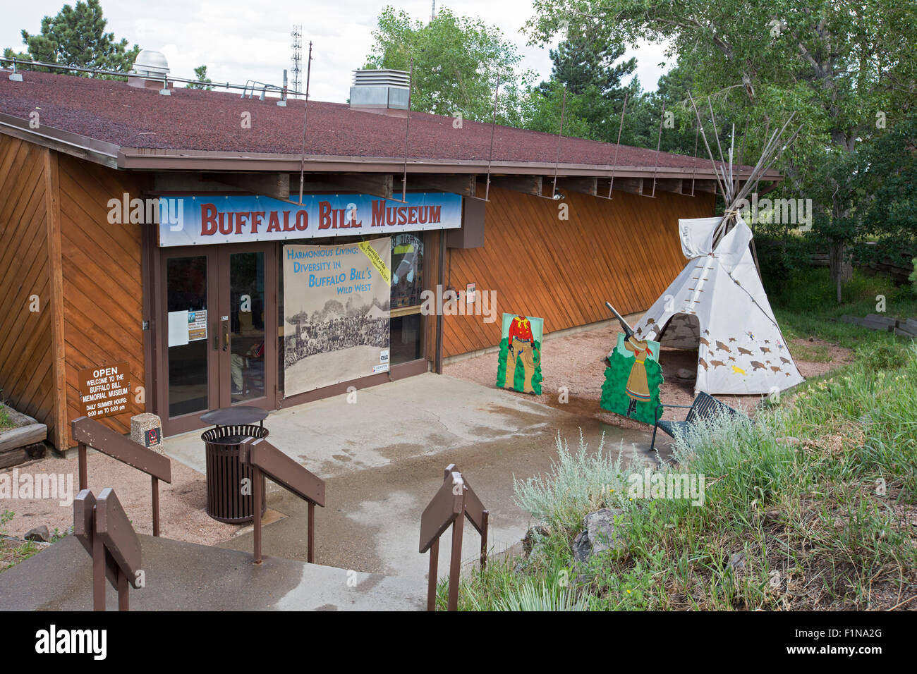 Golden, Colorado - Il museo di Buffalo Bill e recinto a Lookout Mountain Park. Foto Stock