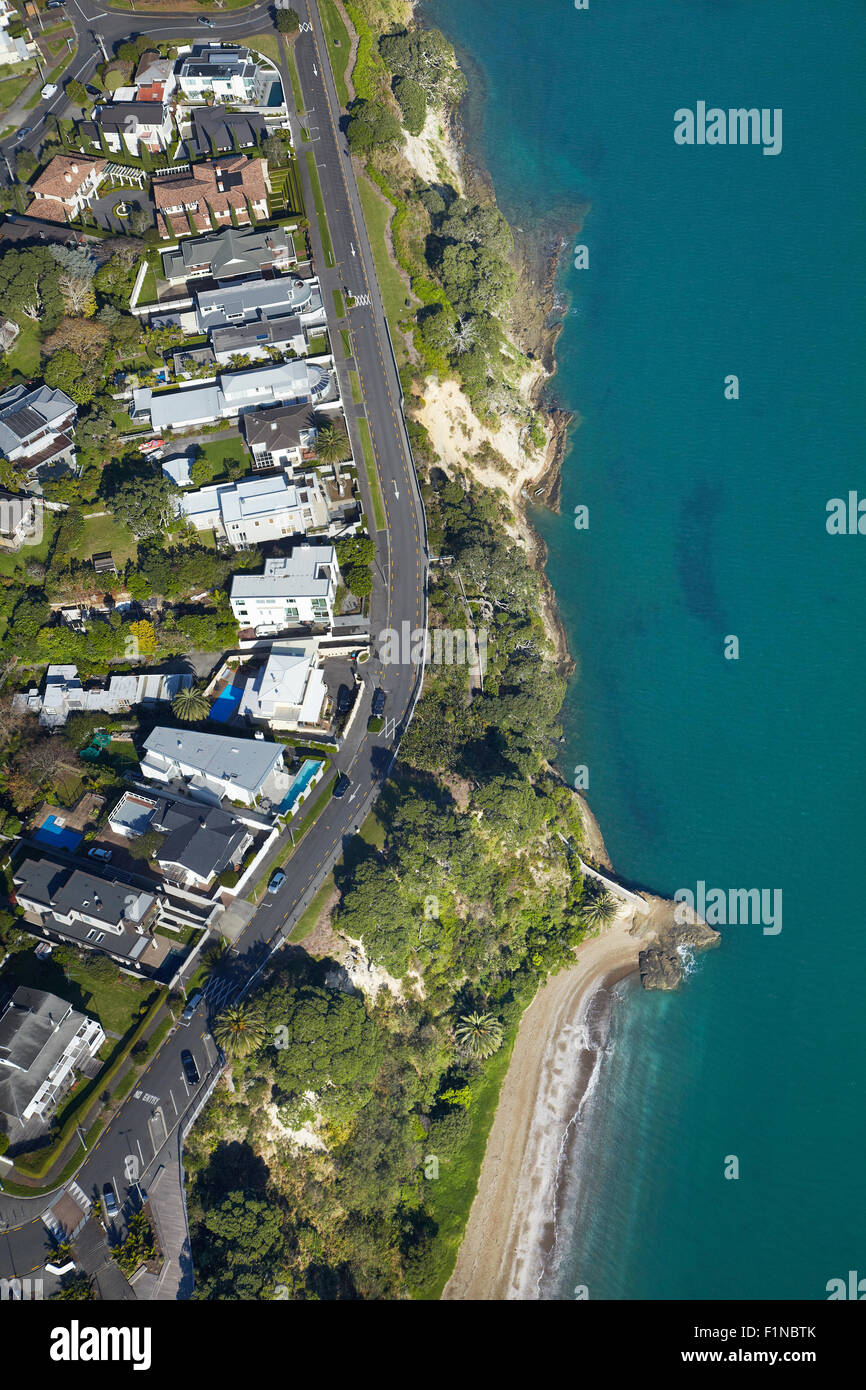 Cliff Road, San Heliers, Auckland, Isola del nord, Nuova Zelanda - aerial Foto Stock