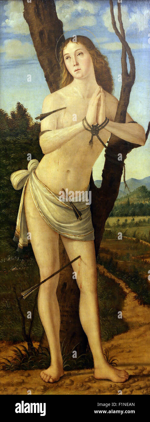 Vittore Carpaccio: San Sebastian, vecchia raccolta Masters, Croato Accademia delle Scienze a Zagabria in Croazia Foto Stock