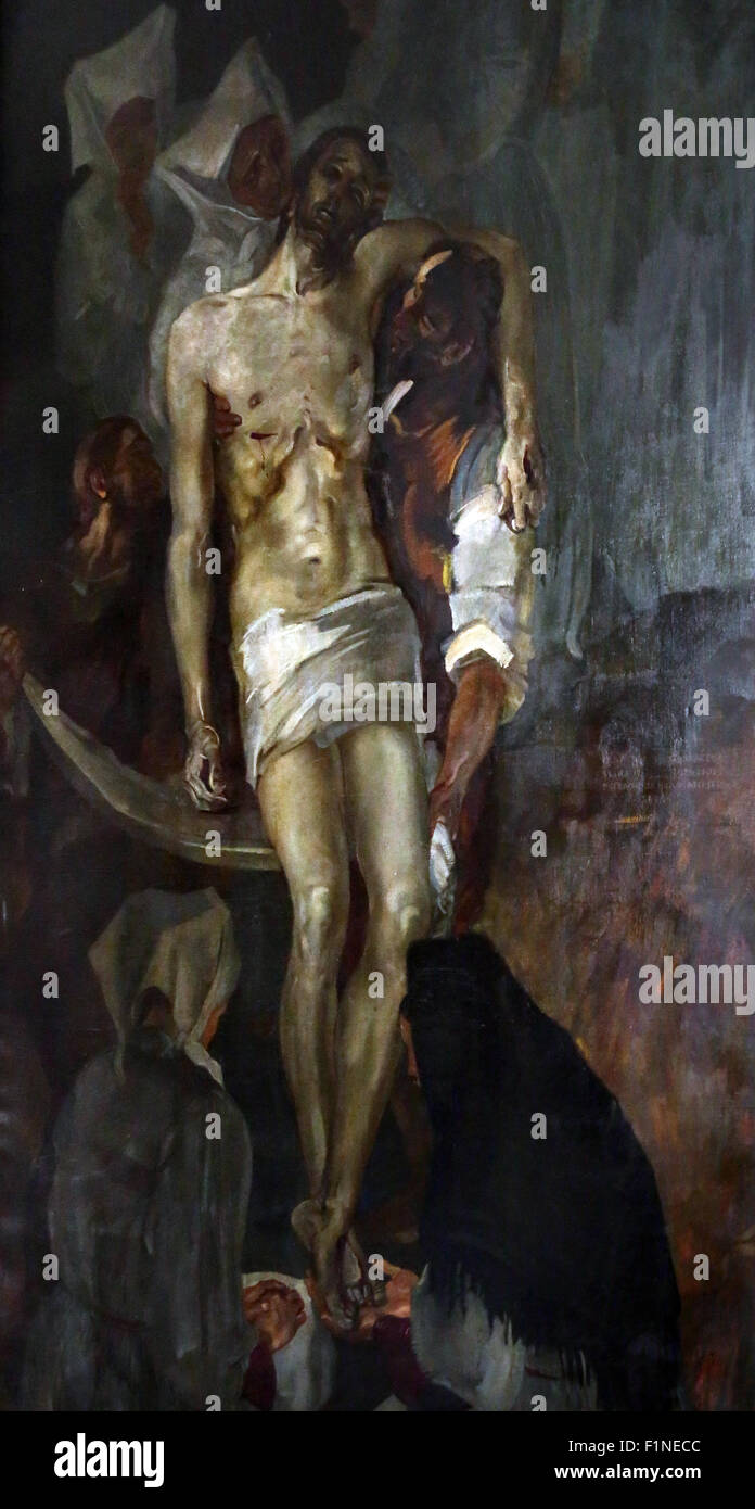 Deposizione dalla Croce, pala nella chiesa parrocchiale di San Marco a Zagabria in Croazia Foto Stock