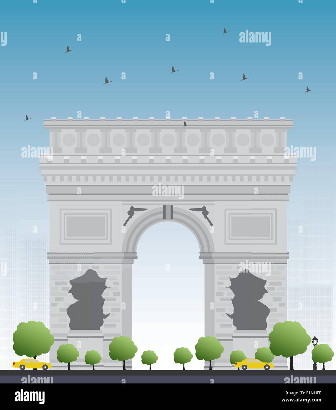 Arco di Trionfo. Francia Paris. Illustrazione Vettoriale Illustrazione Vettoriale