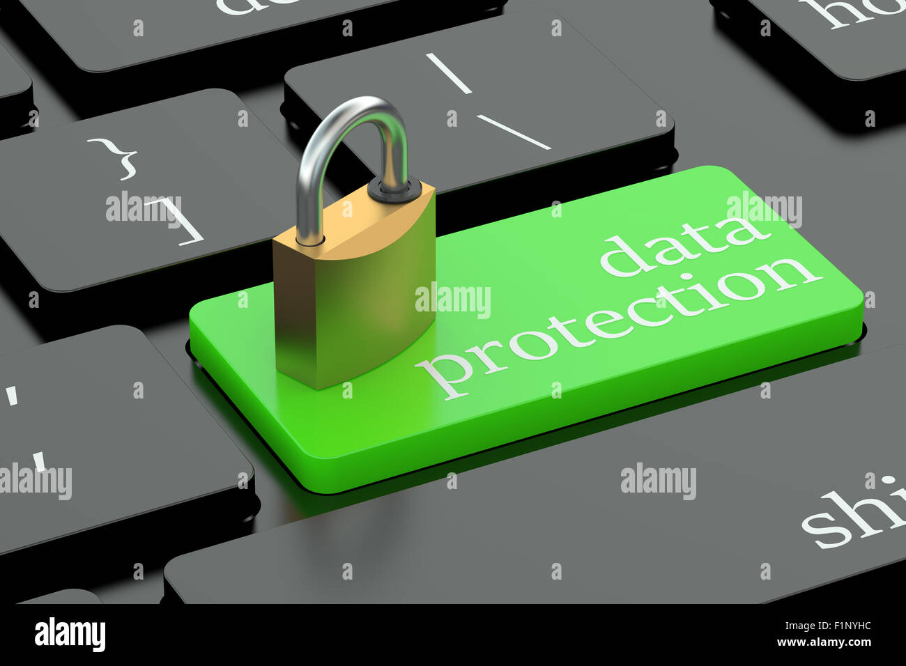 Protezione dei dati concetto sul pulsante della tastiera Foto Stock