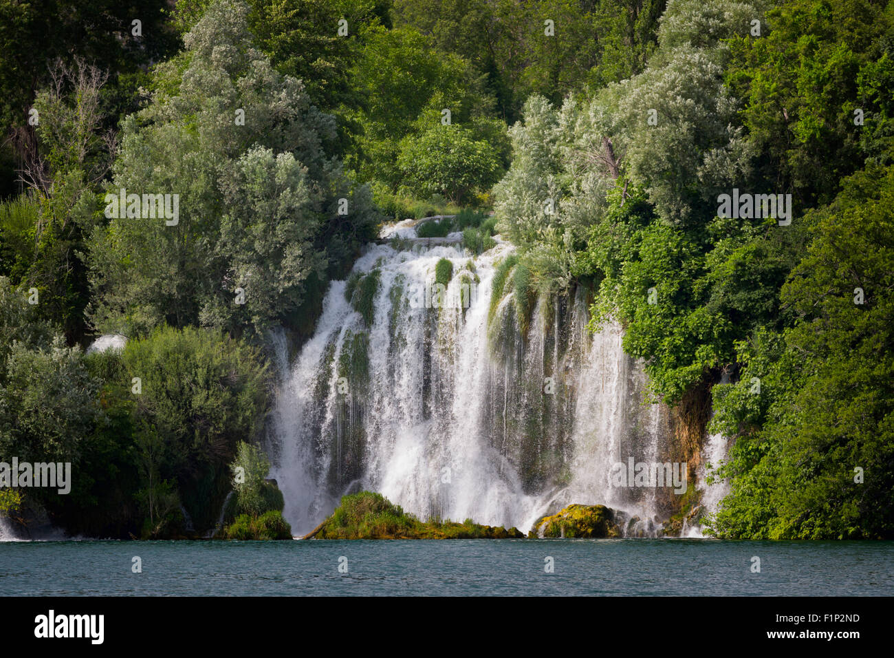 Parco Nazionale di Krka, Nacionalni park Krka, Dalmazia, Croazia. Roski slap. Cascate Foto Stock