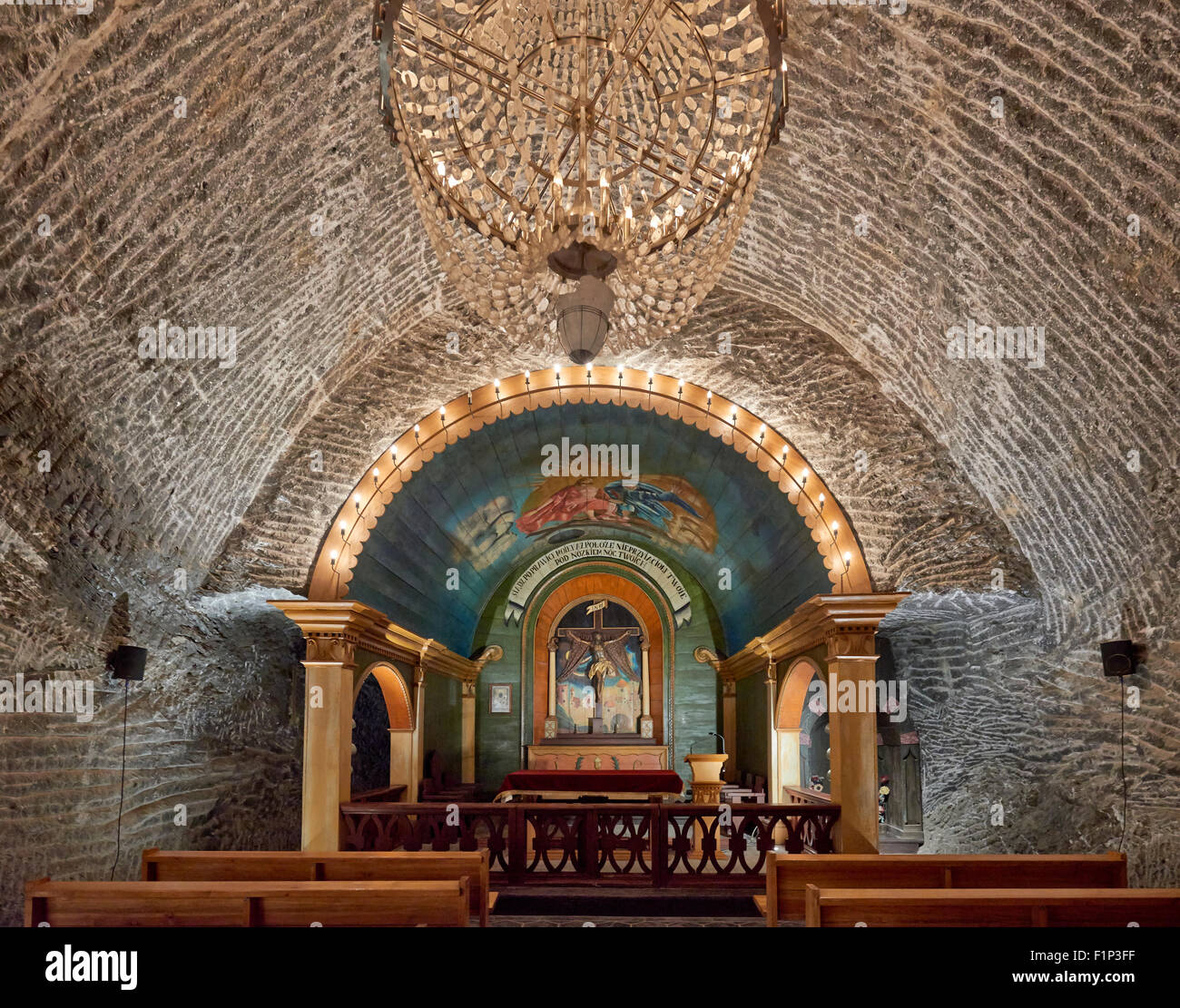 Cappella di San Giovanni nelle miniere di sale di Wieliczka, Cracovia Wieliczka, Polonia Foto Stock